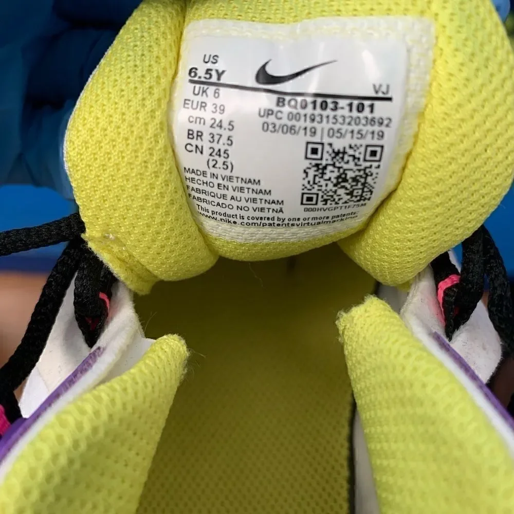 Nike Air Max 270 React (GS) BQ0103-101 White/Yellow Youth Size 6.5Y
